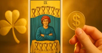 Sonhar com 9 de copas: realização de desejos, sorte e satisfação