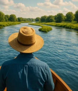 Sonhar navegando no rio: fluxo da vida, mudanças e adaptação