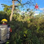 Bombeiros resgatam homem acidentado em área rural de Brazlândia
